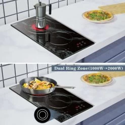 2 Zone Ceramic Hob, Hobsir Built-in Electric Hob 30cm, Marble, 3200W, Touch Control, Doul Zone, 9 Heating Levels, Safety Lock,Timer, Hard Wire, No Plug Included, LH09 9 2 Zone Ceramic Hob, Hobsir Built-in Electric Hob 30cm, Marble, 3200W, Touch Control, Doul Zone, 9 Heating Levels, Safety Lock,Timer, Hard Wire, No Plug Included, LH09 -Kitchen Supplies Discount Store 73150180 3