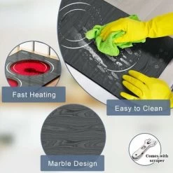 2 Zone Ceramic Hob, Hobsir Built-in Electric Hob 30cm, Marble, 3200W, Touch Control, Doul Zone, 9 Heating Levels, Safety Lock, Timer, Hard Wire, No Plug Included, LH06 -Kitchen Supplies Discount Store 73150181 4