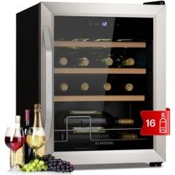 Klarstein Vinamour 16 Uno Wine Fridge 16 Bottles/42 Litres 5-18°C 41dB Glass