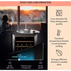 Klarstein Vinamour 16 Uno Wine Fridge 16 Bottles/42 Litres 5-18°C 41dB Glass -Kitchen Supplies Discount Store 83740595 4