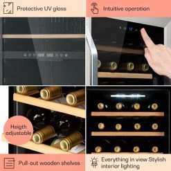 Klarstein Vinamour 16 Uno Wine Fridge 16 Bottles/42 Litres 5-18°C 41dB Glass -Kitchen Supplies Discount Store 83740595 5