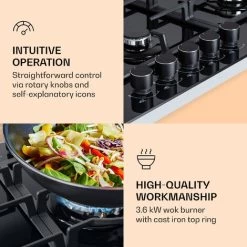 Klarstein Ignito Chef Edition 5 Zones Gas Hob 5 Burners Sabaf Burners Glass Ceramic -Kitchen Supplies Discount Store 88778463 5