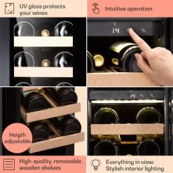 Klarstein Vinovilla 20 Built-In Wine Fridge 50l / 20 Bottles Glass Door Stainless Steel -Kitchen Supplies Discount Store 88779318 5