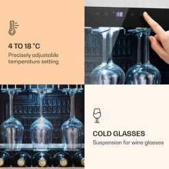 Klarstein Vinamour 46 Uno Wine Refrigerator 1 Zone 155 L/46 Fl. 4-18 °C Stainless Steel -Kitchen Supplies Discount Store 90516364 3