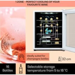 Klarstein Shiraz 16 Quartz Wine Fridge 42l Touch Control Panel 160 W 5-18 °C -Kitchen Supplies Discount Store 92512589 3