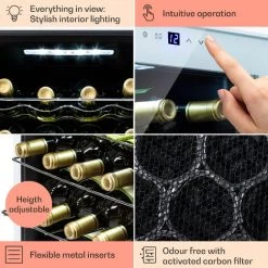 Klarstein Shiraz 16 Quartz Wine Fridge 42l Touch Control Panel 160 W 5-18 °C -Kitchen Supplies Discount Store 92512589 5