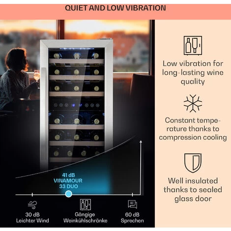 Klarstein Vinamour 33 Duo Wine Fridge 2 Zones 89 L / 33 Bottles 5-18°C Touch 6 Klarstein Vinamour 33 Duo Wine Fridge 2 Zones 89 L / 33 Bottles 5-18°C Touch - Image 4