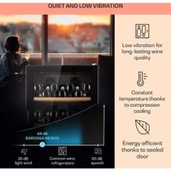 Klarstein Barossa 79 Duo Wine Fridge 79 Bottles 204 Litres 2 Zones -Kitchen Supplies Discount Store 93314361 4