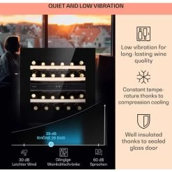 Klarstein Rhône 25 Duo Wine Cooler Compression Cooling 2 Zones 75 Litres / 25 Bottles -Kitchen Supplies Discount Store 93339062 4