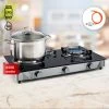 Klarstein Barzona 3 Camping Stove 3 Burners 3.4 KW & 0.75 KW & 4.3 Glass Top & Stainless Steel Housing -Kitchen Supplies Discount Store 95821231 1