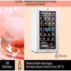 Klarstein Shiraz 28 Uno Wine Fridge 74 Litres 28 Bottles Touch Control Panel 5-18°C -Kitchen Supplies Discount Store 96265751 3