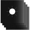 4Pcs Gas Hob Protector Teflon Silver Hob Gas Protector Gas Stove Protector Gas Stove Gas Burner Protector Anti-Corrosion Non-Stick (Black 2727cm) -Kitchen Supplies Discount Store 96487018 1