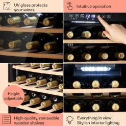 Klarstein Barossa 29 Duo Wine Refrigerator 29 Bottles 80 Litres 2 Zones Push-button Control -Kitchen Supplies Discount Store 96529626 5