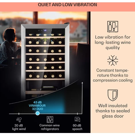 Klarstein Vinamour 32 Uno Wine Fridge 1 Zone 95 L / 36 Bottles 4-18°C Touch 6 Klarstein Vinamour 32 Uno Wine Fridge 1 Zone 95 L / 36 Bottles 4-18°C Touch - Image 4