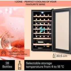 Klarstein Barossa 29 Uno Wine Refrigerator 1 Zone 88 Litres / 28 Bottles Touch Display -Kitchen Supplies Discount Store 96890184 3