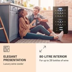 Klarstein Klarstein Shiraz 29 Duo Wine Fridge 2 Zones 80L/29 Bottles 5-22°C Touch Black -Kitchen Supplies Discount Store 96893959 2