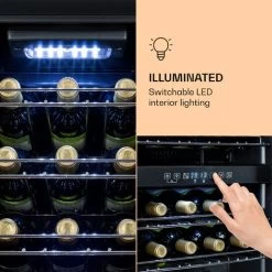 Klarstein Klarstein Shiraz 29 Duo Wine Fridge 2 Zones 80L/29 Bottles 5-22°C Touch Black -Kitchen Supplies Discount Store 96893959 5