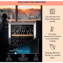 Klarstein Vinamour 66 Duo Wine Fridge 2 Zones 204 L / 79 Bottles 5-18°C Touch -Kitchen Supplies Discount Store 97224518 4