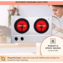 Klarstein Ramsey Double Hob 2400 W 11 Power Levels Glass Ceramic -Kitchen Supplies Discount Store 97224563 3