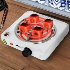 Charcoal Lighter - Electric, 1000 W, 5 Position Thermostat, Overheating Protection, In White - Hot Plate Shisha, Hookah, Natural Charcoal -Kitchen Supplies Discount Store 97685343 5