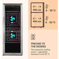 Klarstein Klarstein Vinamour 77 Duo Wine Fridge 191 Litres 5 - 20 °C 2 Cooling Zones -Kitchen Supplies Discount Store 98518474 4